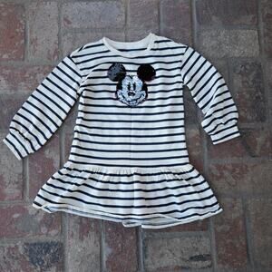 Gap Disney Mickey Mouse Flippy Sequin Striped Dress Size S (6-7)